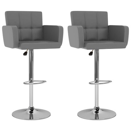 vidaXL Tabourets de bar lot de 2 gris similicuir