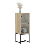 vidaXL Armoire latérale avec porte en verre chêne sonoma 35x37x100 cm