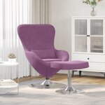Fauteuil œuf vidaXL avec repose-pieds en velours pourpre