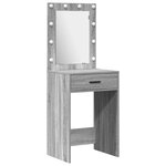 vidaXL Table de Toilette 2 Pièces Gris 50 x 41 x 135 cm Bois d'ingénierie