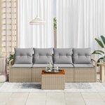 vidaXL Ensemble de canapé de jardin 5 Pièces beige et gris clair