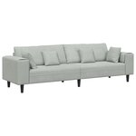 vidaXL Canapé en velours avec coussin avec oreiller Gris clair 208 cm Velours