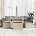 vidaXL Ensemble de canapé de jardin 7 Pièces beige et gris clair