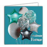 Carte Meilleurs Vœux avec Enveloppe Blanche 15x15cm