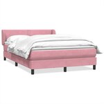 vidaXL Sommier à lattes de lit avec matelas rose 160x220 cm velours
