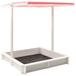 vidaXL Bac à sable et toit réglable Bois de sapin Blanc et rouge UV50