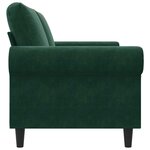 vidaXL Canapé à 2 places Vert foncé 140 cm Velours