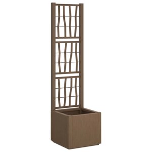 vidaXL Bac à fleurs avec Treillis Marron 36 x 36 x 140 cm PP