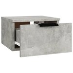 vidaXL Table de chevet murale Gris béton 34x30x20 cm
