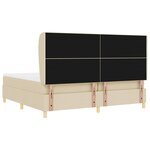 vidaXL Lit à ressorts avec matelas gris foncé 90x190 cm Crème tissu