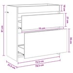 vidaXL Meuble sous lavabo de salle de bain Chêne fumé