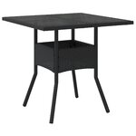 vidaXL Ensemble à manger de jardin et coussins 3 Pièces noir rotin verre