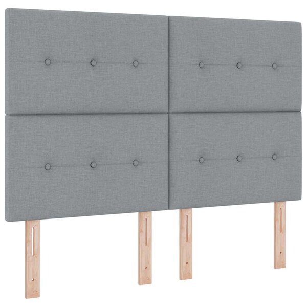 Tête de lit vidaXL en tissu gris clair avec boutons 160 cm