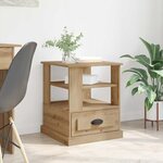 vidaXL Cabinet de chevet avec tiroir chêne artisanal 50 x 50 x 60 cm