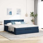 VidaXL Cadre de lit ottoman avec matelas bleu 200x200 cm tissu