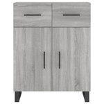 vidaXL Buffet haut Sonoma gris 69 5x34x180 cm Bois d'ingénierie