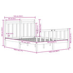 vidaXL Cadre de lit Noir Bois massif 120x190 cm Petit double