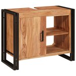 vidaXL Meuble sous-vasque de salle de bain Bois d'acacia massif et fer