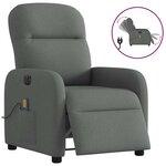 vidaXL Fauteuil inclinable de massage électrique gris foncé tissu