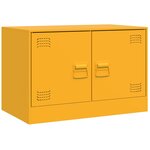 vidaXL Meuble TV jaune moutarde 67x39x44 cm acier