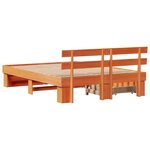 vidaXL Cadre de lit Marron cire 140 x 200 cm Bois massif en pin