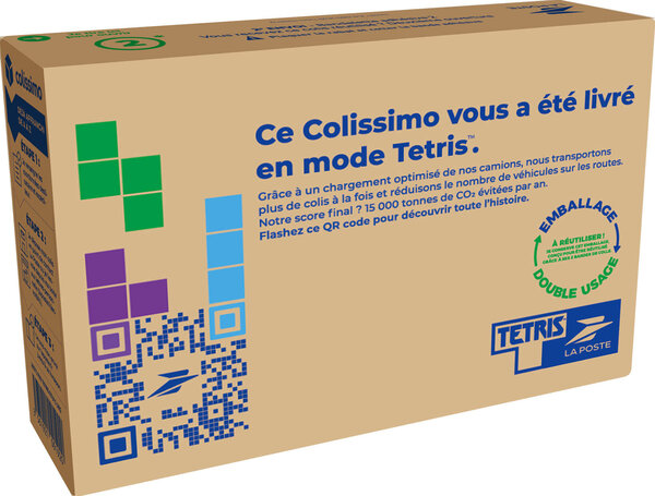 Colissimo Prêt-à-Envoyer France - Boîte double usage de taille S - 3 kg - La Poste x Tetris™