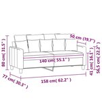 vidaXL Canapé à 2 places Marron 140 cm Tissu