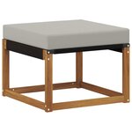 vidaXL Pouf d'Extérieur Bois d'acacia massif et tissu Textilène