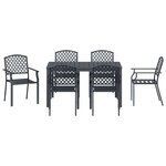 vidaXL Ensemble de salle à manger pour jardin 7 Pièces Anthracite Acier