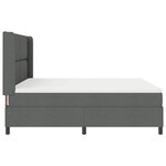 vidaXL Lit à ressorts avec matelas Gris foncé 180 x 200 cm tissu
