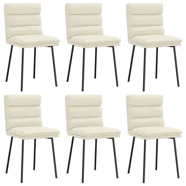 vidaXL Chaises à manger lot de 6 crème velours