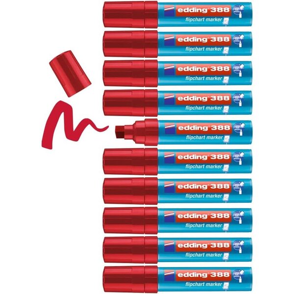Marqueur pour chevalets 388 rouge 4-12 mm x 10 EDDING