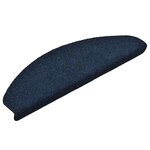 vidaXL Tapis d'escalier autocollants 30 pièces 65 x 21 x 4 cm Bleu marine Demi-rond Grand