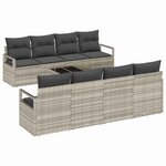 vidaXL Ensemble de canapé de jardin 9 Pièces Gris clair  Charbon