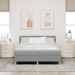 vidaXL Lit à ressorts avec matelas Gris clair 140 x 190 cm tissu