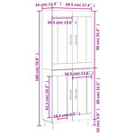 vidaXL Buffet haut Chêne fumé 69 5x34x180 cm Bois d'ingénierie
