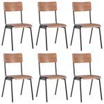 vidaXL Chaises à manger lot de 6 marron Contreplaqué