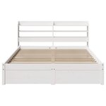 vidaXL Cadre de lit avec tête de lit sans matelas blanc 140x190 cm