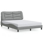 vidaXL Cadre de lit sans matelas Hvar gris clair 120x200 cm tissu