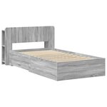 vidaXL Cadre de lit avec rangement Sonoma gris 90 x 200 cm