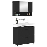 vidaXL Ensemble de mobilier de salle de bain avec tiroir 2 Pièces Noir