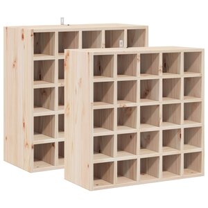 vidaXL Étagère à vin 2 Pièces Naturel 56 x 25 x 56 cm Pin massif