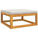 vidaXL Salon de jardin 4 Pièces avec coussins gris clair bois massif