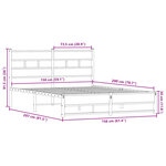 vidaXL Cadre de lit en métal sans matelas chêne sonoma 150x200 cm