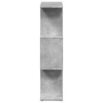 vidaXL Étagère séparatrice de pièce à 3 niveaux gris béton 70x24x97 cm