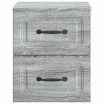 vidaXL Cabinet de chevet mural 2 Pièces Sonoma gris 34 5 x 33 x 40 cm