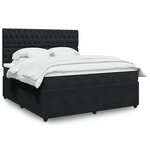 vidaXL Sommier à lattes de lit avec matelas Noir 180x200 cm Velours