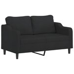 vidaXL Ensemble de canapés 2 Pièces avec coussins Noir Tissu