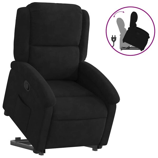 vidaXL Fauteuil inclinable Noir Velours