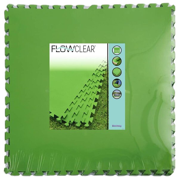 Bestway Protecteurs de plancher Flowclear 9 Pièces Vert 5 47 m²